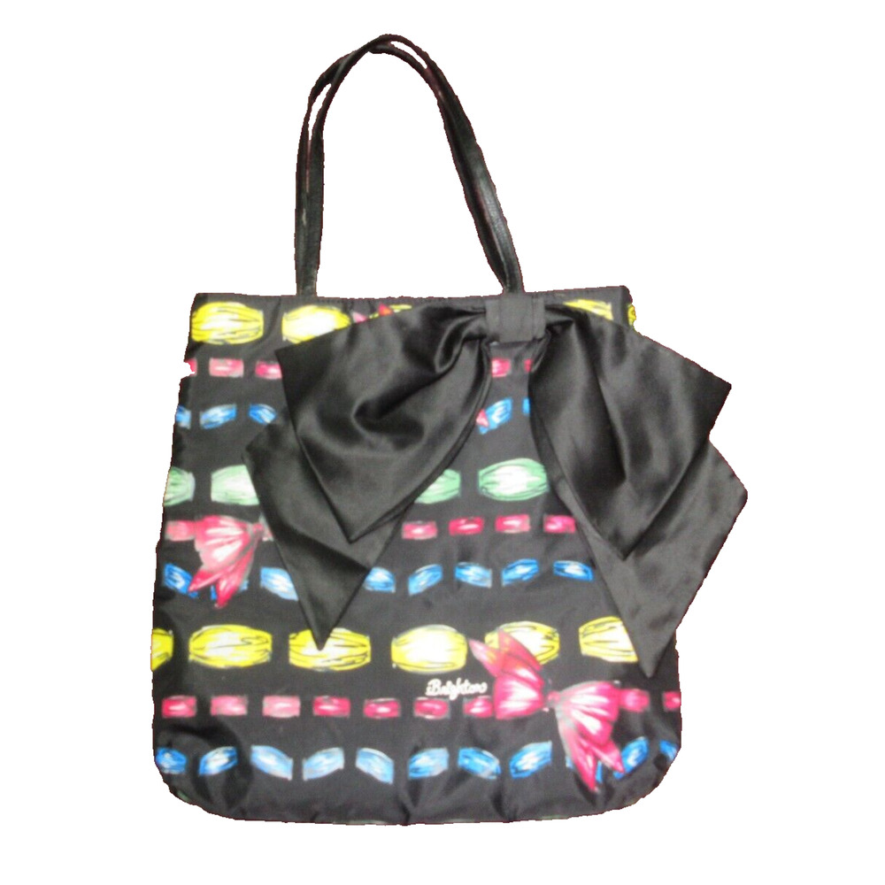 Brighton Take a Beau Tote Shoulder Purse Bag with Large Black Bow Christmas
